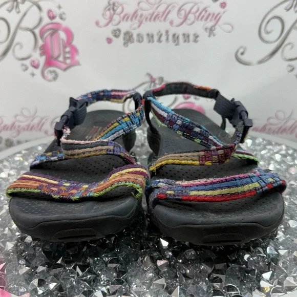 Skechers sandals rainbow Multi-Color Strappy Sport Sandals - Picture 2 of 10